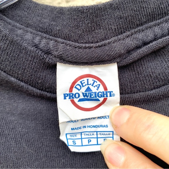 Vintage LAS VEGAS tee shirt TOP black red metallic tattoo biker graphic print S - Picture 8 of 8